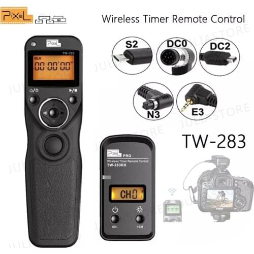 Pixel TW-283 Wireless Timer Remote Control Shutter Release (DC0 DC2 N3 E3 S1 S2) Cable For Canon Nikon Sony Camera TW283