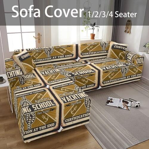 Navigation Style Couch Cover Cushion Sofa Slipcovers Ocean Pattern Elastic Seat Covers Living Room Furniture Upholstery Fabrics