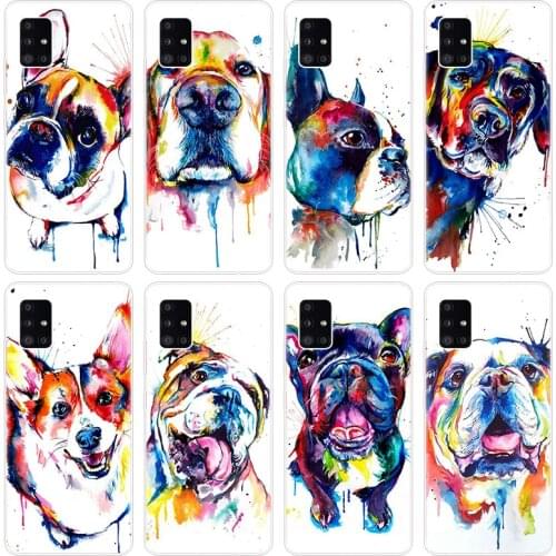 French Bulldog Dog Pug Case for Samsung Galaxy A12 A02 A03S A21S A22 A32 A52 A72 A82 Quantum 2 S21 Plus FE Ultra M02S M12 Cover