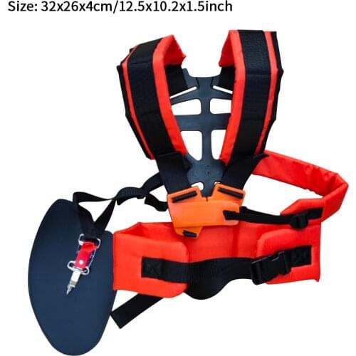 Double Shoulder W Shape Harness Strap Comfortable Labor Saving Strimmer Padded Belt for Brush Cutter Trimmer Garden Pruner