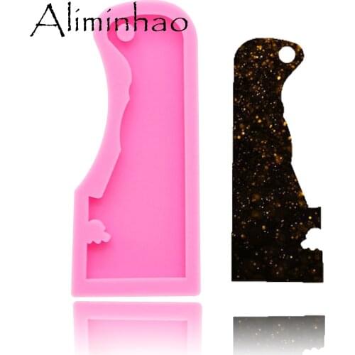 DY0204 Shiny Delaware state shape silicone molds DIY epoxy resin molds for jewelry Keychain Decorative Craft Mold wholesale