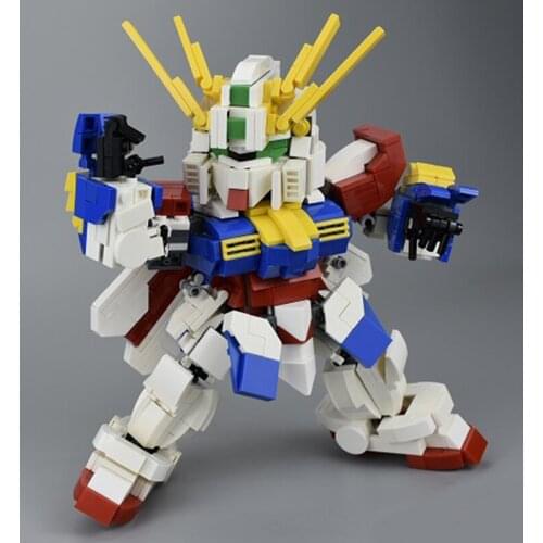 Anime Figure Building Blocks Toys For Children 22cm GUNDAM Action Figure Model Assembling Bricks Cartoon Robots Warrior Doll
