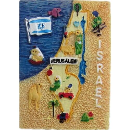 Israel Souvenir Fridge Magnets Country Map & Flag Tourism Crafts Home Decor