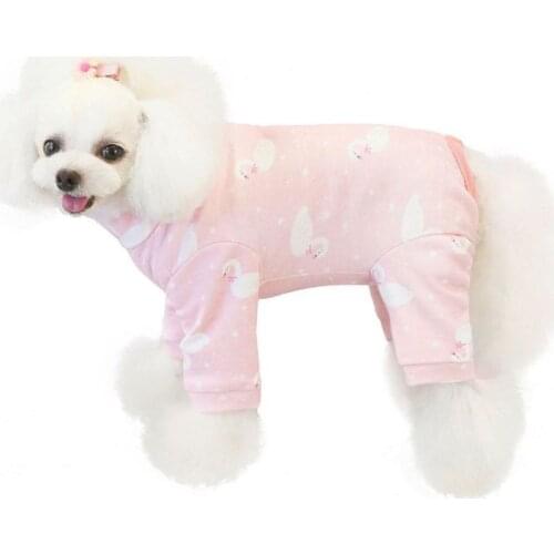 Four-Legged Pets Jacket Cold-proof Dog Down Warm Belly Strawberry Rainbow Printed Pet Jumpsuits Winter Pet Clothes