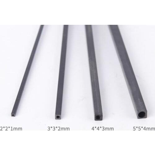 10PCS Carbon Fiber Square Tube 1.7*1/2*1/3*2/4*3/5*4MM Length 0.4M high strength for RC Model Airplane DIY Quadcopter