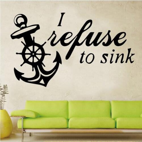 Boat Anchor DIY Sticker Waterproof Vinyl Wallpaper Home Decor for Living Room Bedroom Self Adhesive Wall Stickers Murals