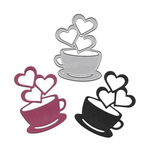 Coffee Cup Metal Cutting Dies Scrapbooking Embossing Folder for Card Making Craft Mold Photo Alum DIY Slimline Dies Cut Handmade