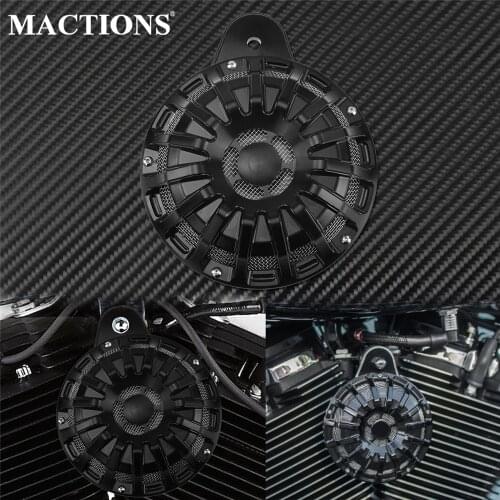 Motorcycle Cut Horn Speaker Cover Aluminum Black For Harley Big Twin 1991-2017 Touring 1999-2016 Electra Glide Dyna Low Rider