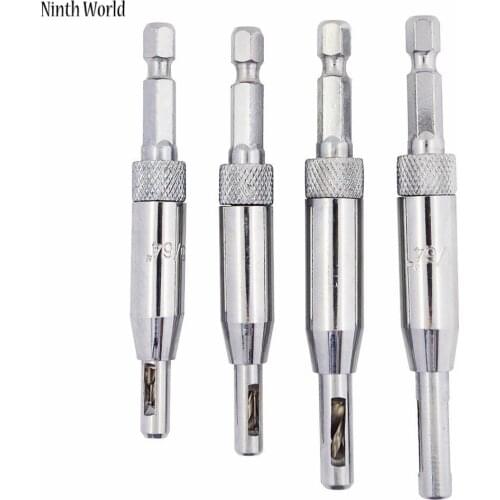 4PCS/lot HSS Door and windows Self-centering Hinge Hole Opening Drill Bit Set, 5/64", 7/64", 9/64", 11/64"