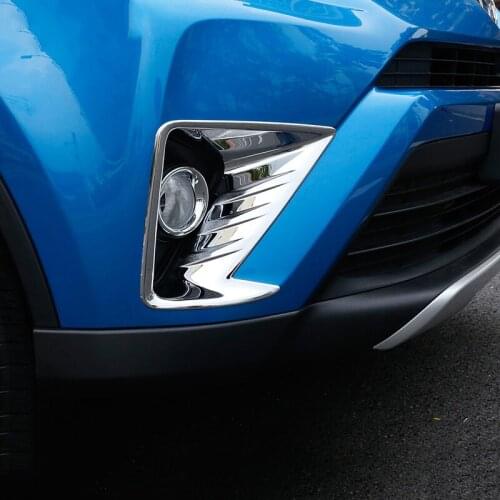 ABS Chrome Front Fog Light Head Lamp Cover Trim Bezel For Toyota Rav4 2017 2018 Decorative Accessories