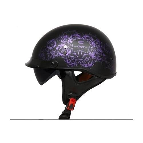 German Style Motorcycle Half Face Helmet DOT Approved Motorbike Helmet High Quality Light Weight Fiberglass Shell Moto Helmet