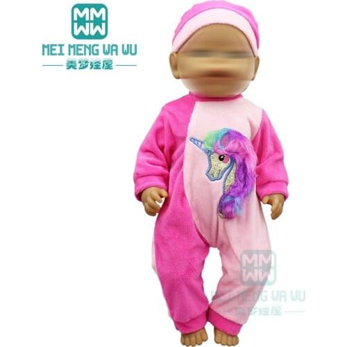 Clothes for doll fit 43-45cm new born doll American doll accessories Cartoon jumpsuits, jackets Christmas gifts for kids