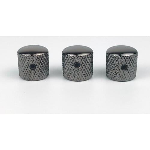 Guitar Control Knobs 6mm Dia, Dome Tuning Potentiometer Knob with Hole for Electric Guitar Precision Bass Smoky Color