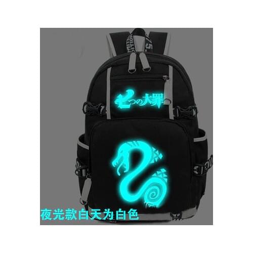 The Seven Deadly Sins Backpack Anime Cosplay Nylon Luminous School Bag Travel Bags