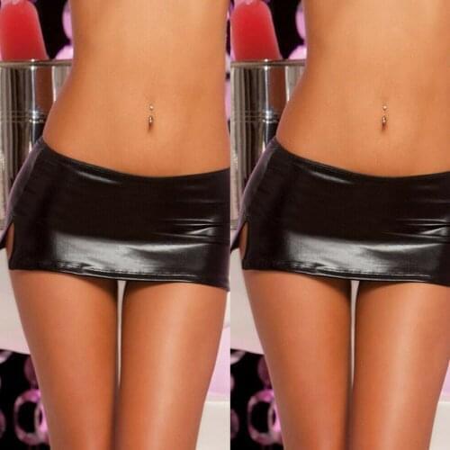 Sexy Lingerie Latex Leather Body Skirt Womens Underwear Sex Porn Clubwear Lenceria Mujer Erotic Dress Teddies Plus Size M-Xxl