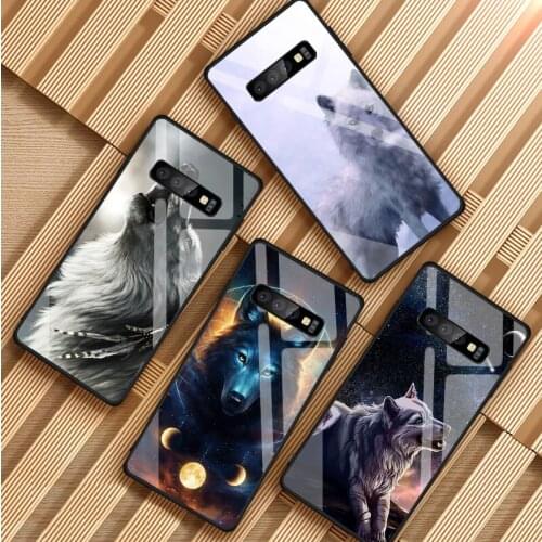 The Wolf Tempered Glass Phone Case For Samsung Galaxy S8 S9 S10 S20 PLUS J6 J8 2018 NOTE 8 9 10 Cover Shell