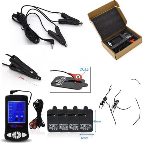 Electro Shock Sex Toys Masturbating Nipple Clamps Electric Shock Pulse Anal Plug Electro Stimulation Breast Pads Sex Toys Store