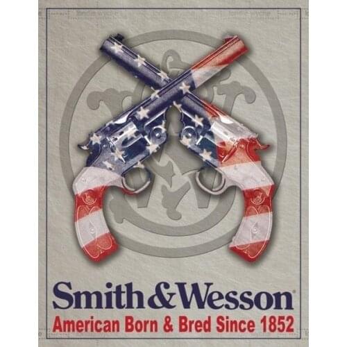 2020 S&W - American Born Tin Sign 20 x 30in