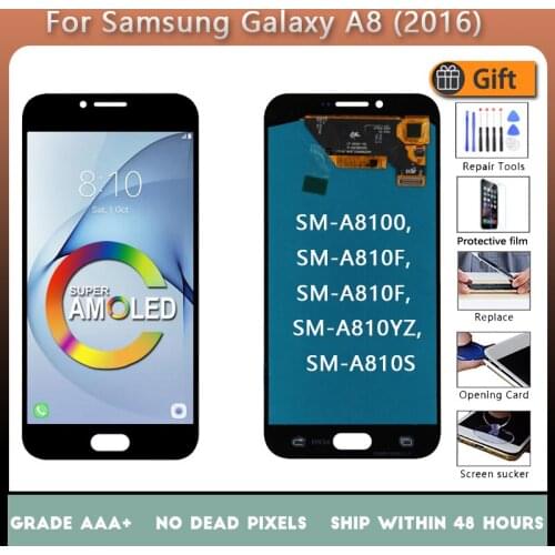5.7 inches For Galaxy A8 A8100 A810F A810F OLED Material LCD Screen and Digitizer Full Assembly for Samsung Galaxy A8(2016)