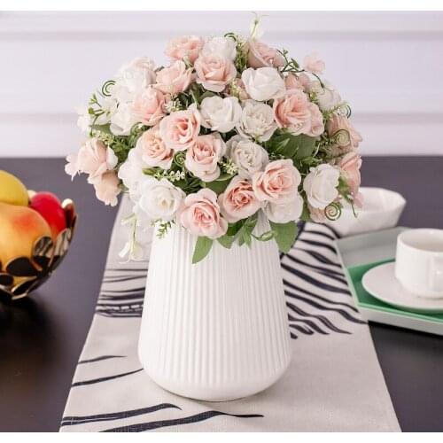 1 Bouquet 10 heads Artificial Flowers Little rose Autumn Silk Fake Flowers for DIY Living Room Home Garden Wedding Decoration