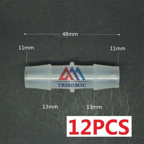 12 pieces 11mm Straight Connector Plastic Fitting Barbed PP Hose PVC Tube Connection Joiner Fitting Aquarium Fish Tank