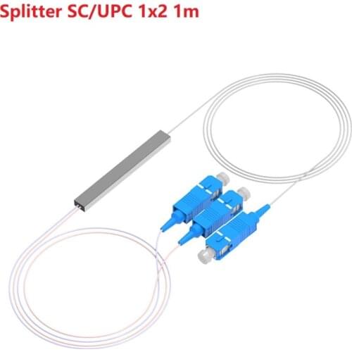 1x2 1x4 1x8 1x16 1x32 SC/UPC Fiber Opitc Splitter SC/UPC Fiber Optical PLC Splitter 0.9mm SC/UPC Mini steel tube type Connec