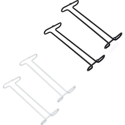 2PCS Simple Wine Glass Rack Inverted Tall Cup Holder Single Row Perforated Red Wine Cup Holder Kitchen Bar Wine Set