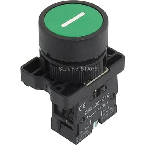 22mm NO N/O Green Sign Momentary Push Button Switch 600V 10A ZB2-EA3311