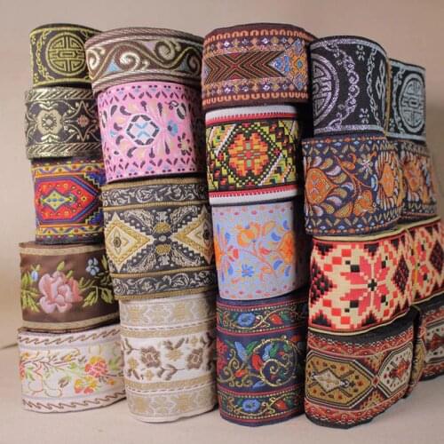 5yards/lot embroidered National webbing DIY handmad sewing National ribbon Carpet decorative edge Upholstered benches accessory