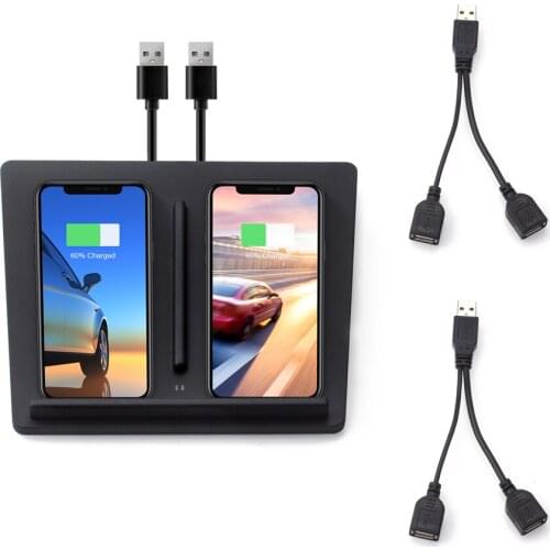 QI Wireless Phone Charger Dual Phones Charging Pad with USB Splitter for Apple , Samsung Galaxy ,Other Qi-Enabled Devices