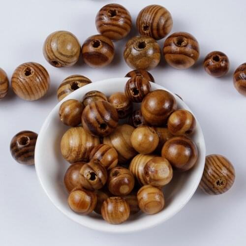 3-500Pcs/lot 6-30mm Pine Round Natural Wooden Beads Wood Loose Beads for Jewelry Making Bracelet Craft Accesories
