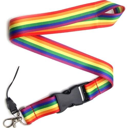 CA101 Rainbow Neck Strap Lanyard for keys ID Card Mobile Phone Straps USB Badge holder DIY Neck Strap Hang Rope Lariat Lanyards