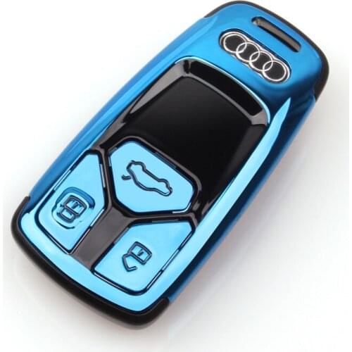 ABS Car Key Cover Case For Audi A4 A5 S4 S5 B9 8W Q7 4M Q5 TT TTS RS Coupe Roadster 2017 2018 Smart Remote Fob Key Case Shell