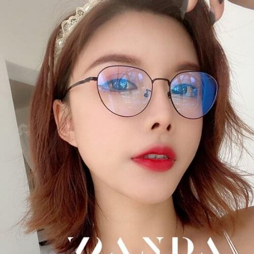 Feishini High Quality Anti Blue Light Glasses Filter Reduces Blocking Rays Radiation Computer Eyewear Women Metal