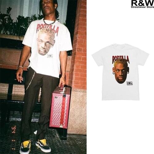 Dennis Rodman vintage t shirt men women hiphop streetwear boy basketball clothes mob travis scotts astroworld cotton