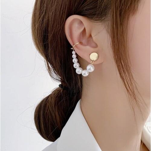 1PC Imitation Pearl Ear Cuff Ear Clip Fashion Piercing Earrings for Women Korean Style Jewelry Accessories Pendientes Gift MS20