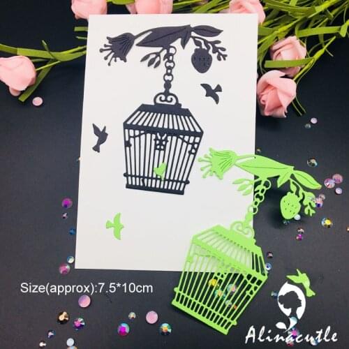 Alinacutle Metal Cutting Die Cut Birdcage Leaf Bird Flower Scrapbook Paper Craft Card Punch Art Knife Cutter Die Cut
