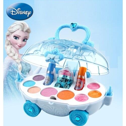 42pcs/set Disney Princess Cosmetic Kit Crystal Love Mini Makeup Car Makeup Non-toxic For Girls Dressing Practicing Cosmetic Gift