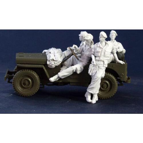 New Unassembled 1/35 ancient crew include 4 man (NO CAR ) Resin Figure Unpainted Model Kit