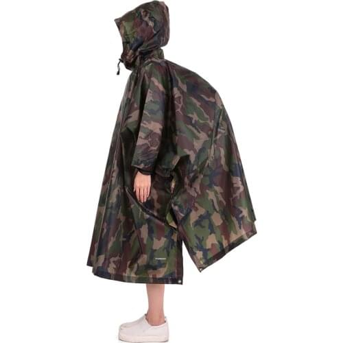3 in 1 Raincoat Backpack Rain Cover Rain Coat Hood Cycling Rain Cover Poncho Waterproof Tent Outdoor Camping Tent Mat Raincoat