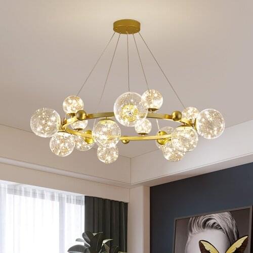 Chandelier led three color atmosphere lamp magic bean circular ring lamp bedroom dining room study glossy ceiling lamp