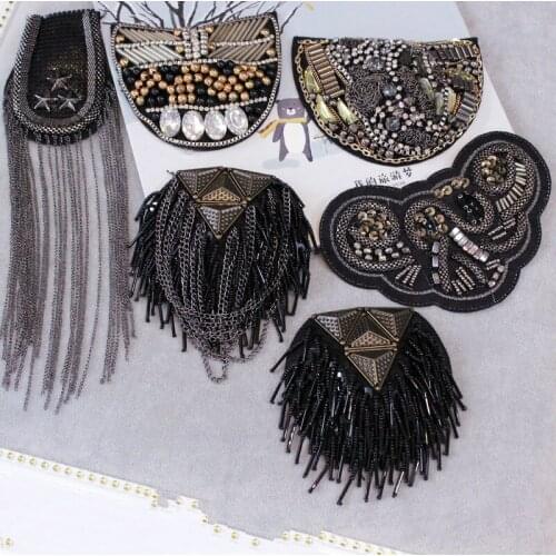 One piece breastpin tassels shoulder board mark knot Epaulet patch metal patches badges applique patch for clothing QR-2576