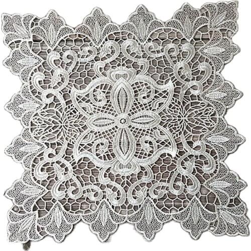 Modern lace embroidery table place mat cloth placemat Cup mug tea coffee coaster dining doily drink glass pad Christmas kitchen