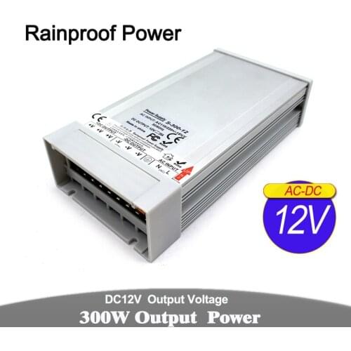 Universal Power Supply Unit DC12V 25A 300W Transformer 220v 110v AC DC 12V Outdoor Power Adapter for LED Strip Modules Lighting