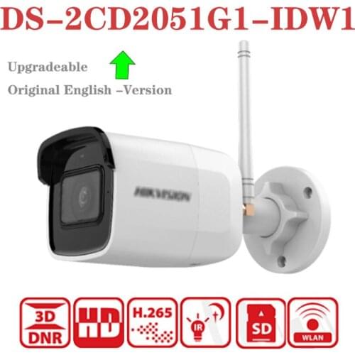 In Stock DS-2CD2051G1-IDW1 5MP WIFI Network Wireless IR 30M With SD Card Slot H.265+ Waterproof Outdoor Bullet Camera