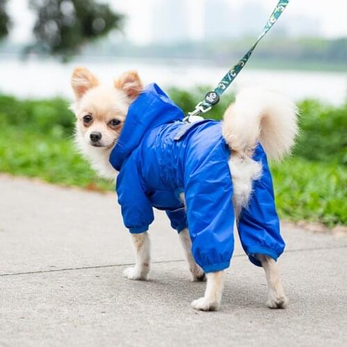 XS-XXL Pet Dog Waterproof Raincoat Jumpsuit Reflective Rain Coat Sunscreen Dog Outdoor Clothes For Small Dog Pet Supplies