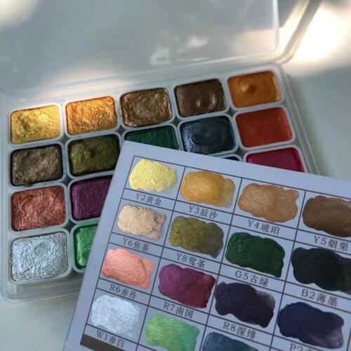 Natural Mineral Pearlescent Pigment Watercolor Gitter Nail Art Chinese Painting DIY Gold Powder for Nail Earth Color Pigment