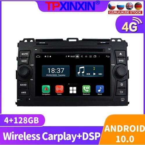 128G Android 10 For Toyota Prado 2006 - 2010 Car Radio Multimedia Video Recorder Player Navigation GPS Accessories Auto 2din DVD