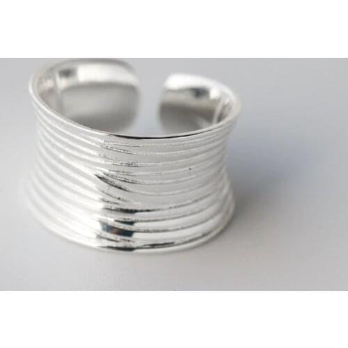 Mens Womens 925 Sterling Silver Engraved Out hammered Wide Band Ring Long 13mm Rocker GTLJ877