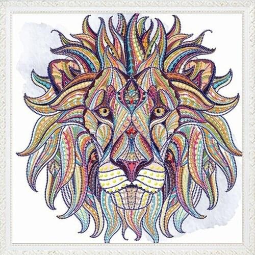 Diamond Embroidery Lion Special Shaped Diamond Painting Cross Stitch Animal Picture Rhinestone Needlework Diamond Mosaic Decor